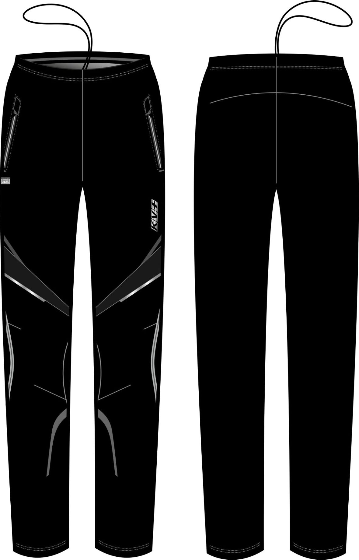 DAVOS PANTS UNISEX half side zip (black)