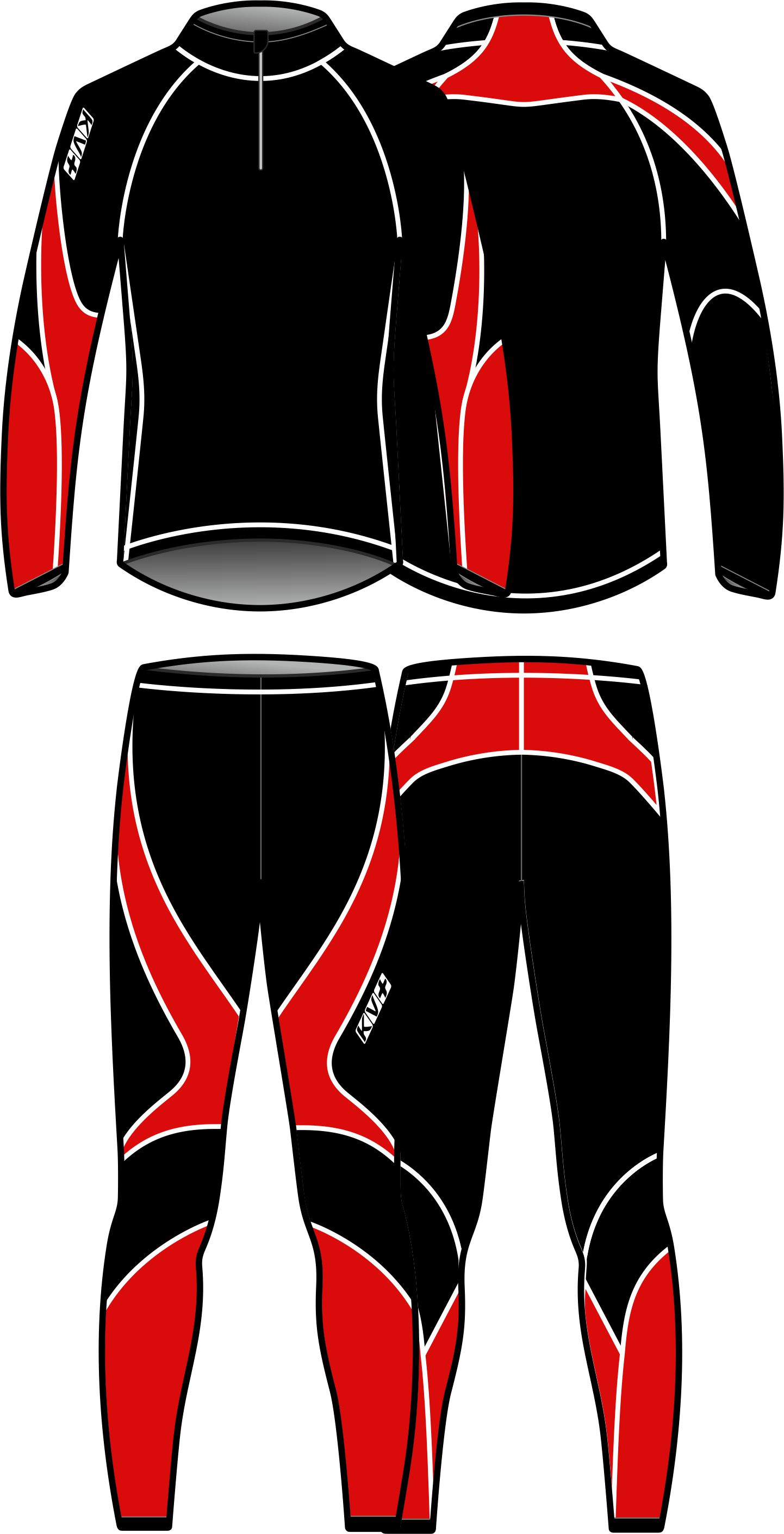 LAHTI TWO PIECES SUIT UNISEX (black/red)