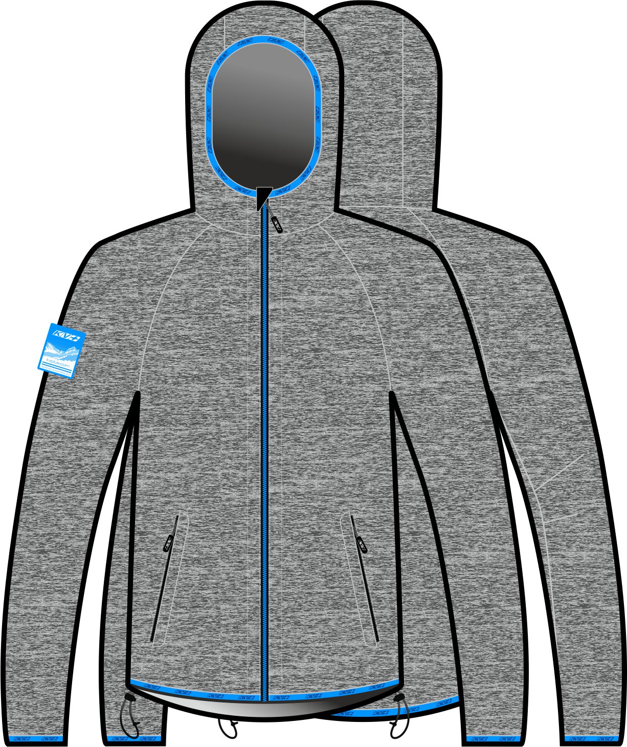 JERSEY FOCA man with hood (gray/blue)