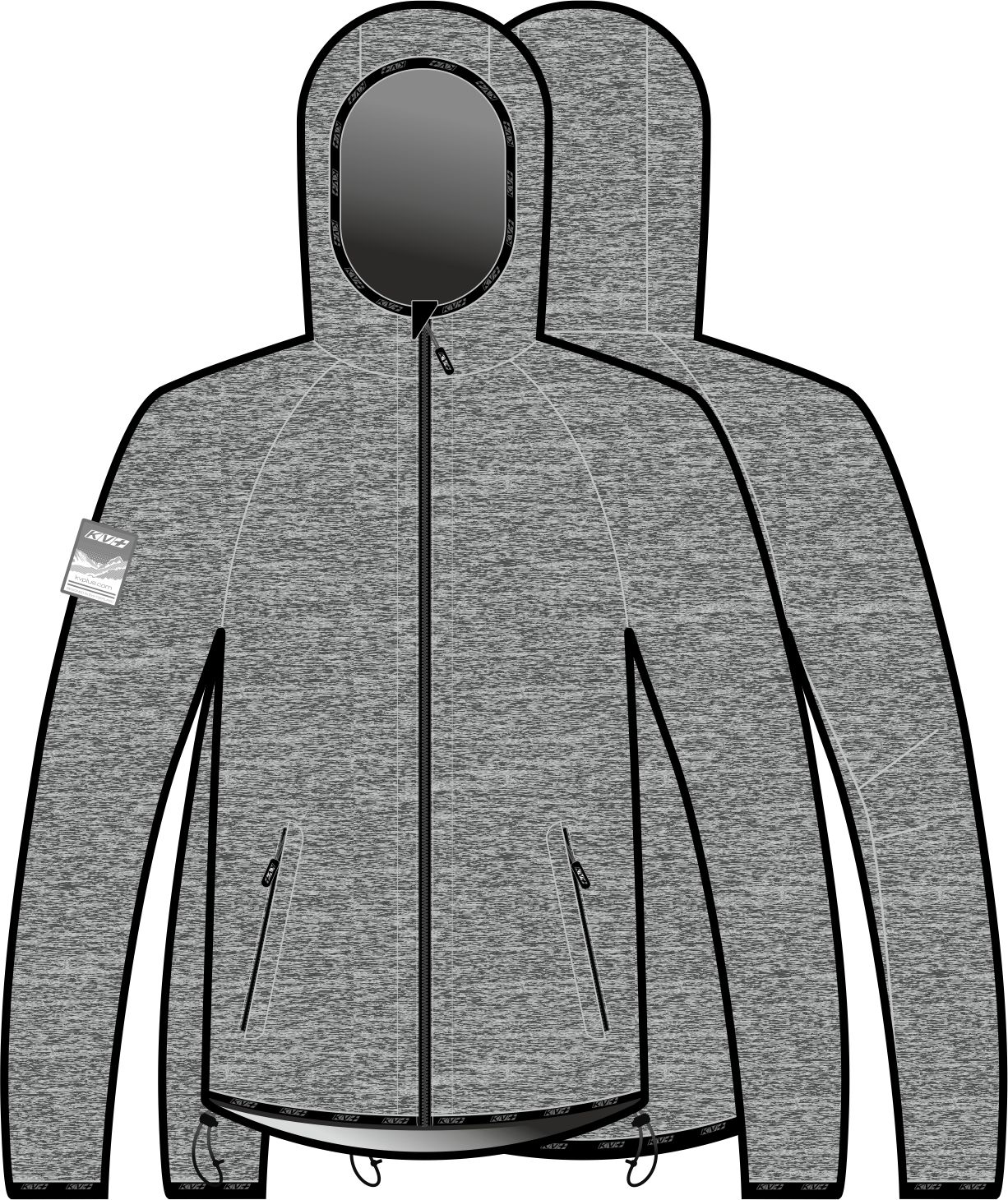 JERSEY FOCA man with hood (gray/black)